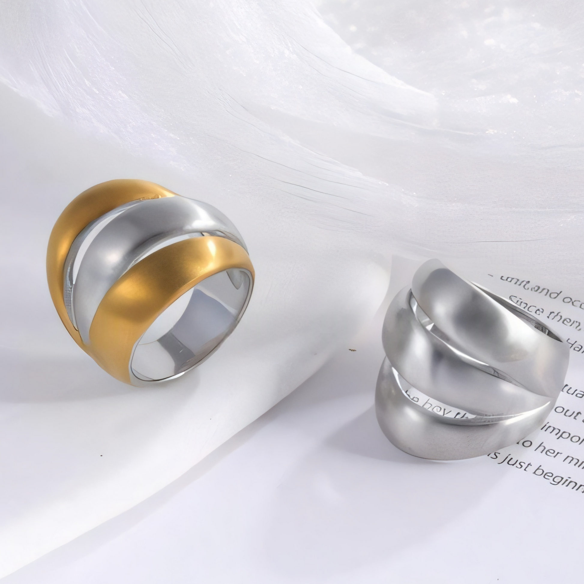 Intertwined design women's stainless steel ring | G003408-1