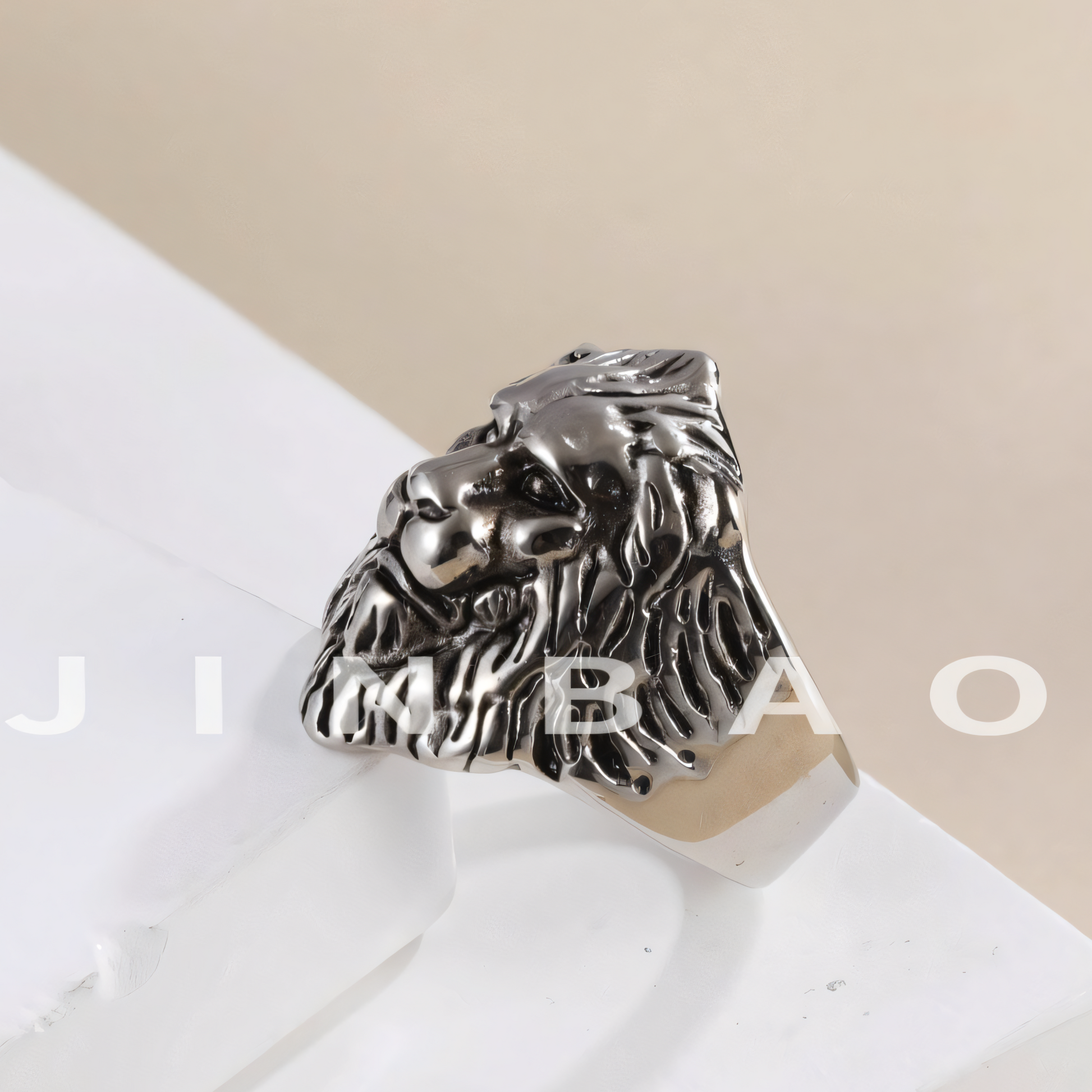 Lion Head Stainless Steel Ring Men's Fashion Vintage Design | DZ1831