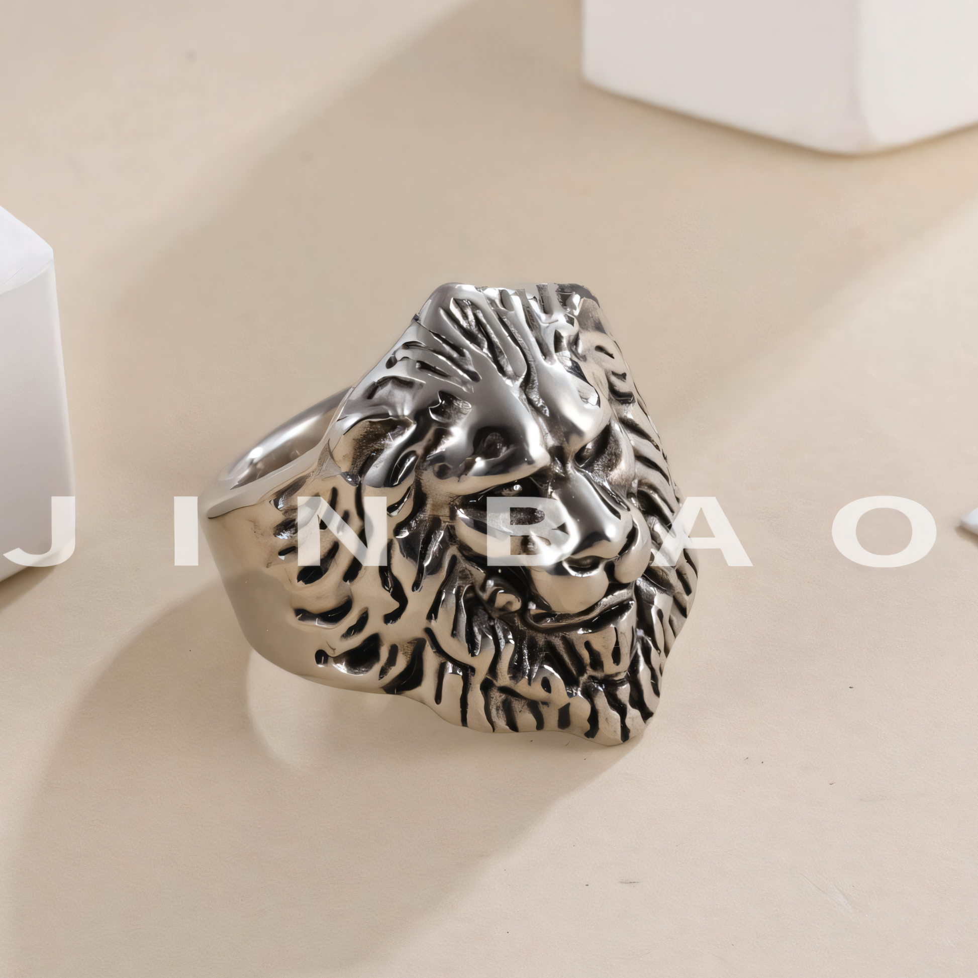 Lion Head Stainless Steel Ring Men's Fashion Vintage Design | DZ1831