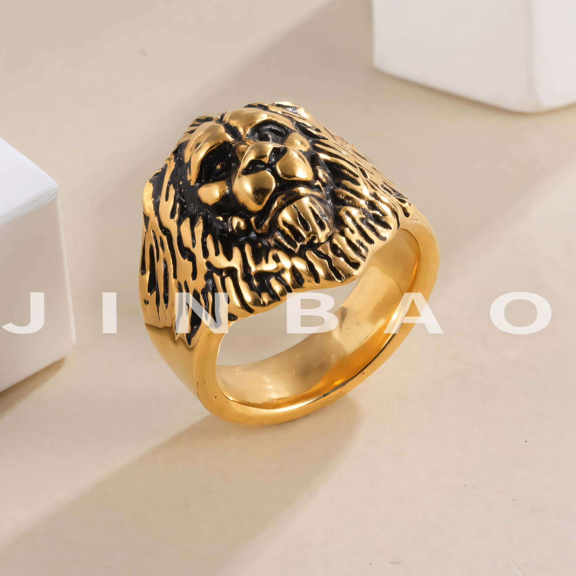 Lion Head Stainless Steel Ring Men's Fashion Vintage Design | DZ1831