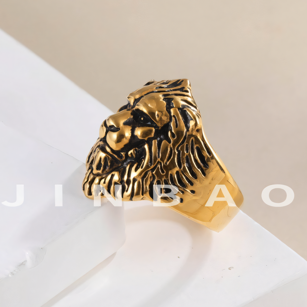 Lion Head Stainless Steel Ring Men's Fashion Vintage Design | DZ1831