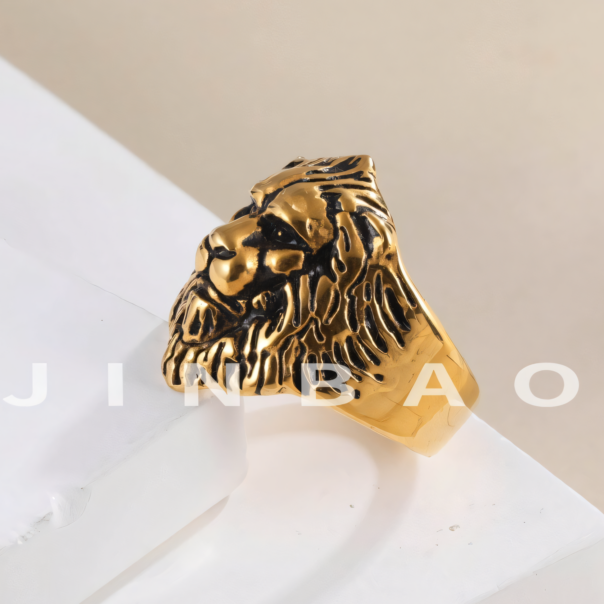 Lion Head Stainless Steel Ring Men's Fashion Vintage Design | DZ1831