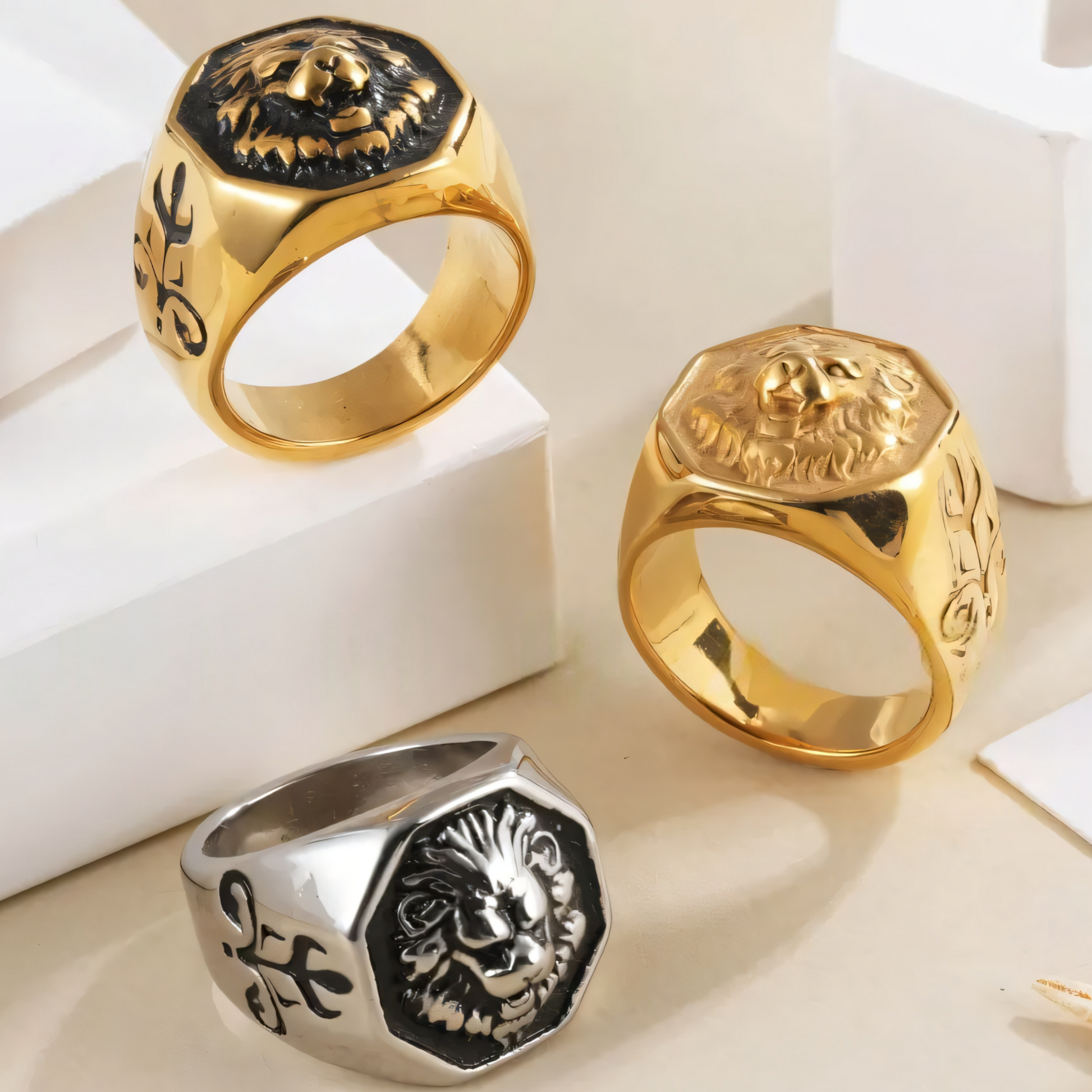 Lion Head Stainless Steel Ring Men's Vintage Fashion Jewelry | G00815