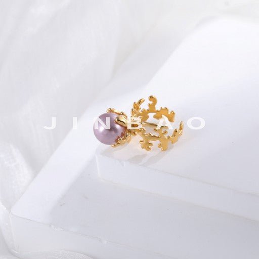 Luxury Artistic Gold Pearl Ring Baroque Style Jewelry For Women | G005450