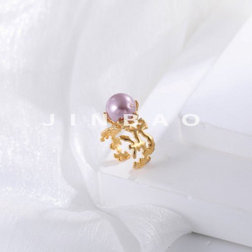 Luxury Artistic Gold Pearl Ring Baroque Style Jewelry For Women | G005450