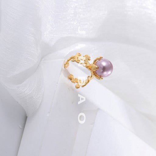 Luxury Artistic Gold Pearl Ring Baroque Style Jewelry For Women | G005450