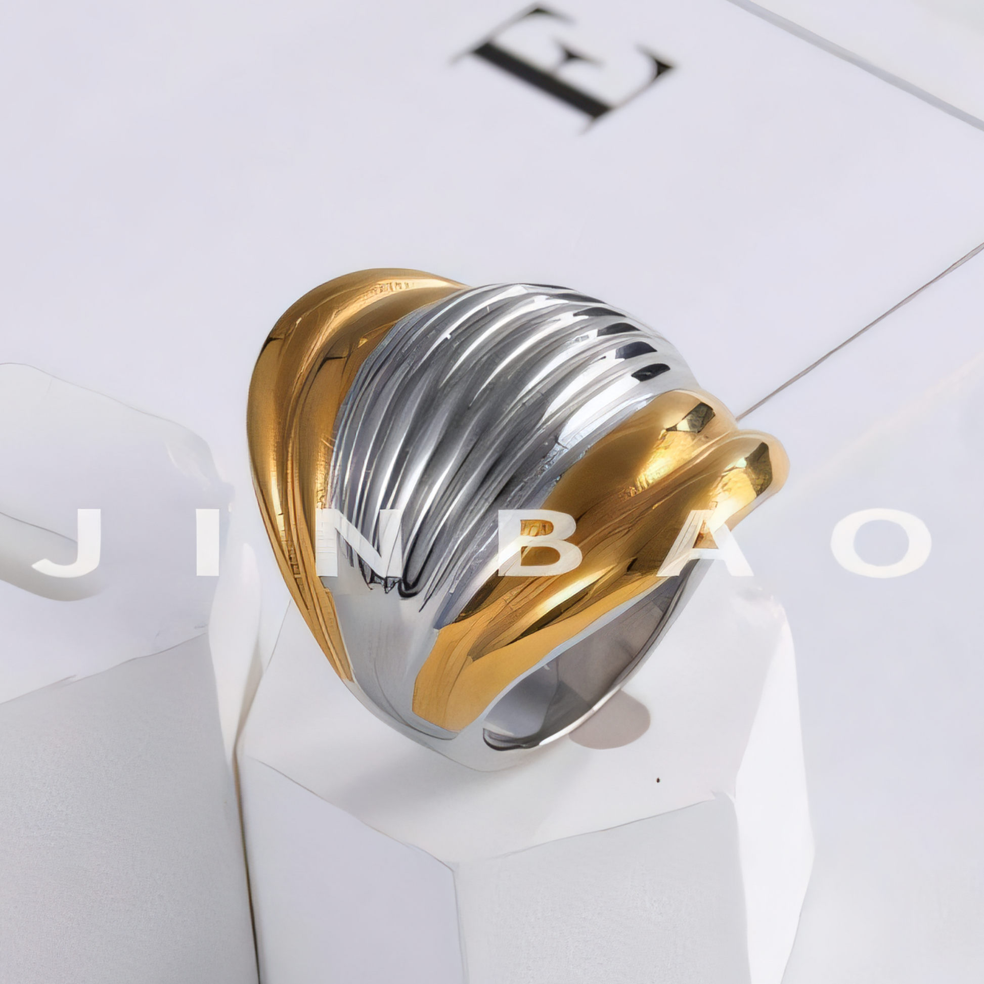 Luxury Plated Stainless Steel Fashion Ring for Women | G002814