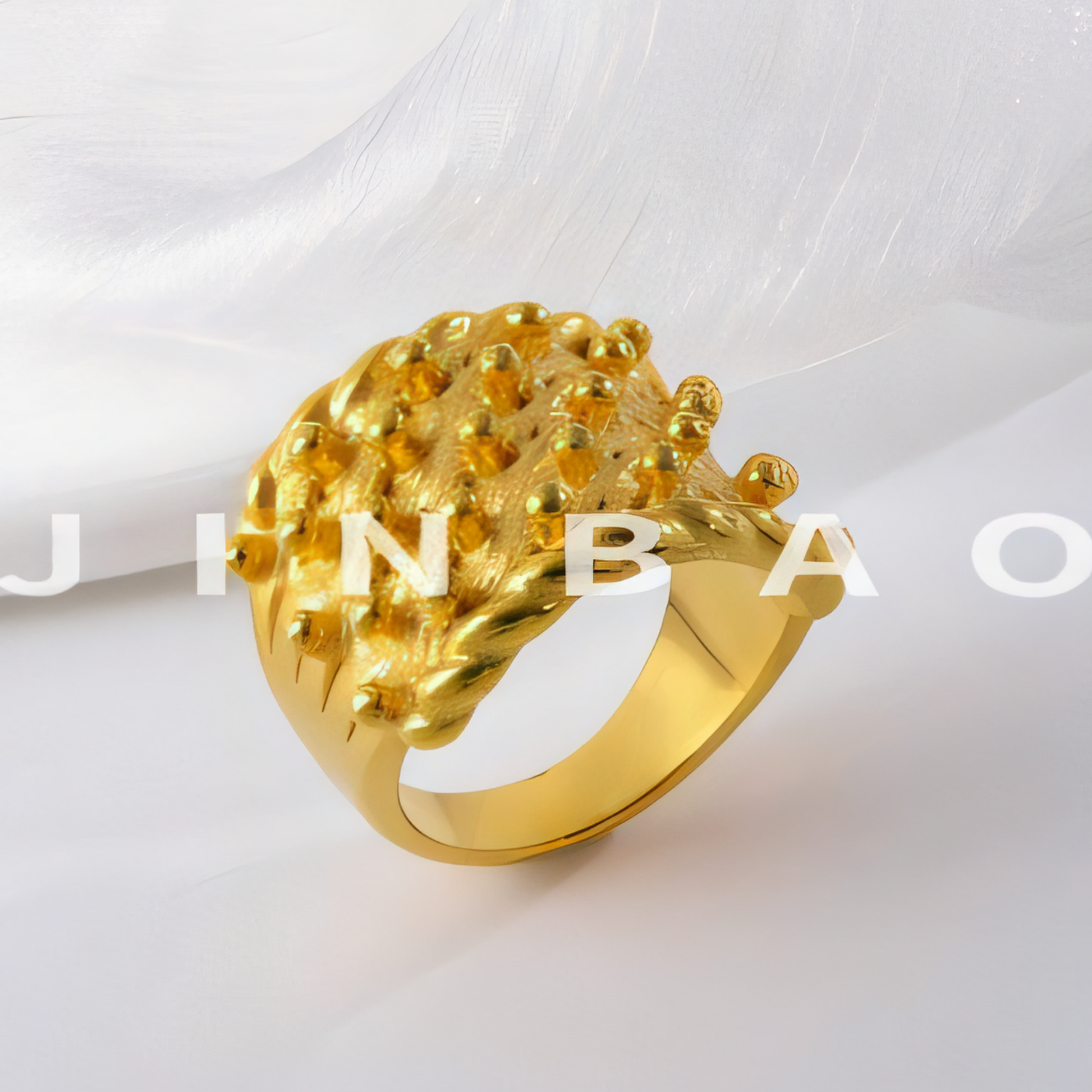 Luxury Textured Ring Stainless Steel Chunky Design Fashion Ring for Women | G002121