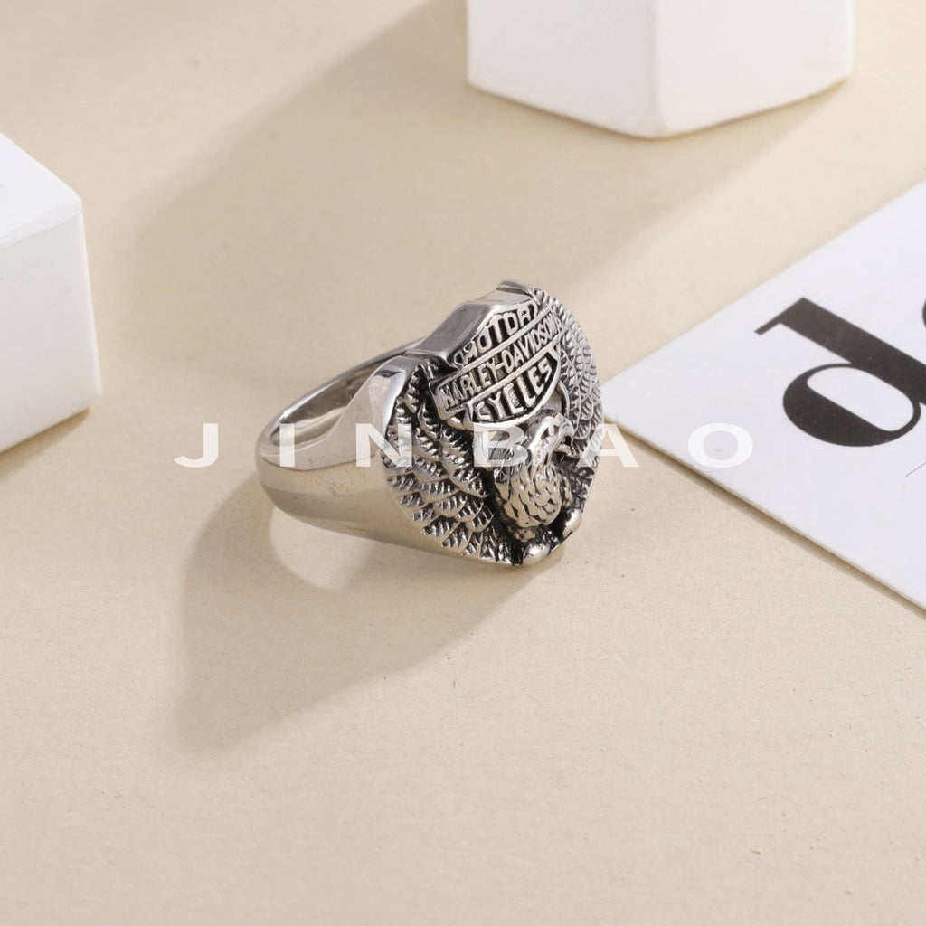 Mens Stainless Steel Eagle Ring Vintage Animal Totem Jewelry | G002351
