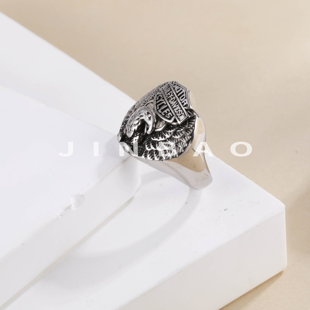 Mens Stainless Steel Eagle Ring Vintage Animal Totem Jewelry | G002351
