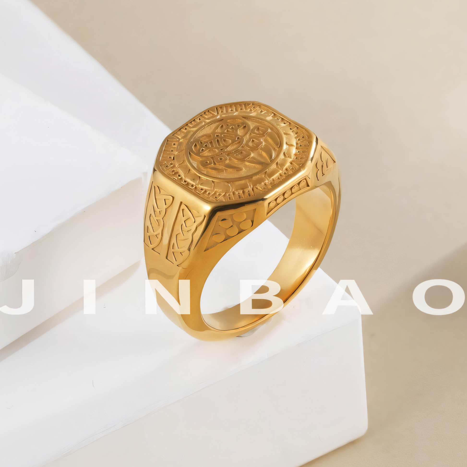 Mens Stainless Steel Norse Signet Ring Retro Jewelry | G003279