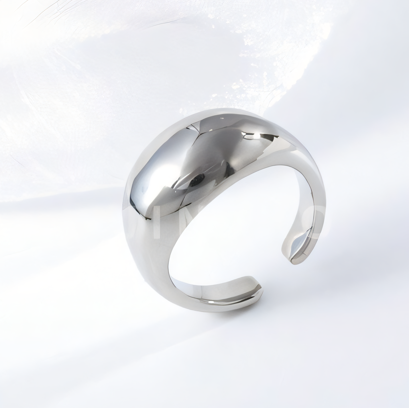 Metallic Gloss Smooth Stainless Steel Ring Women's Delicate Band | G00714