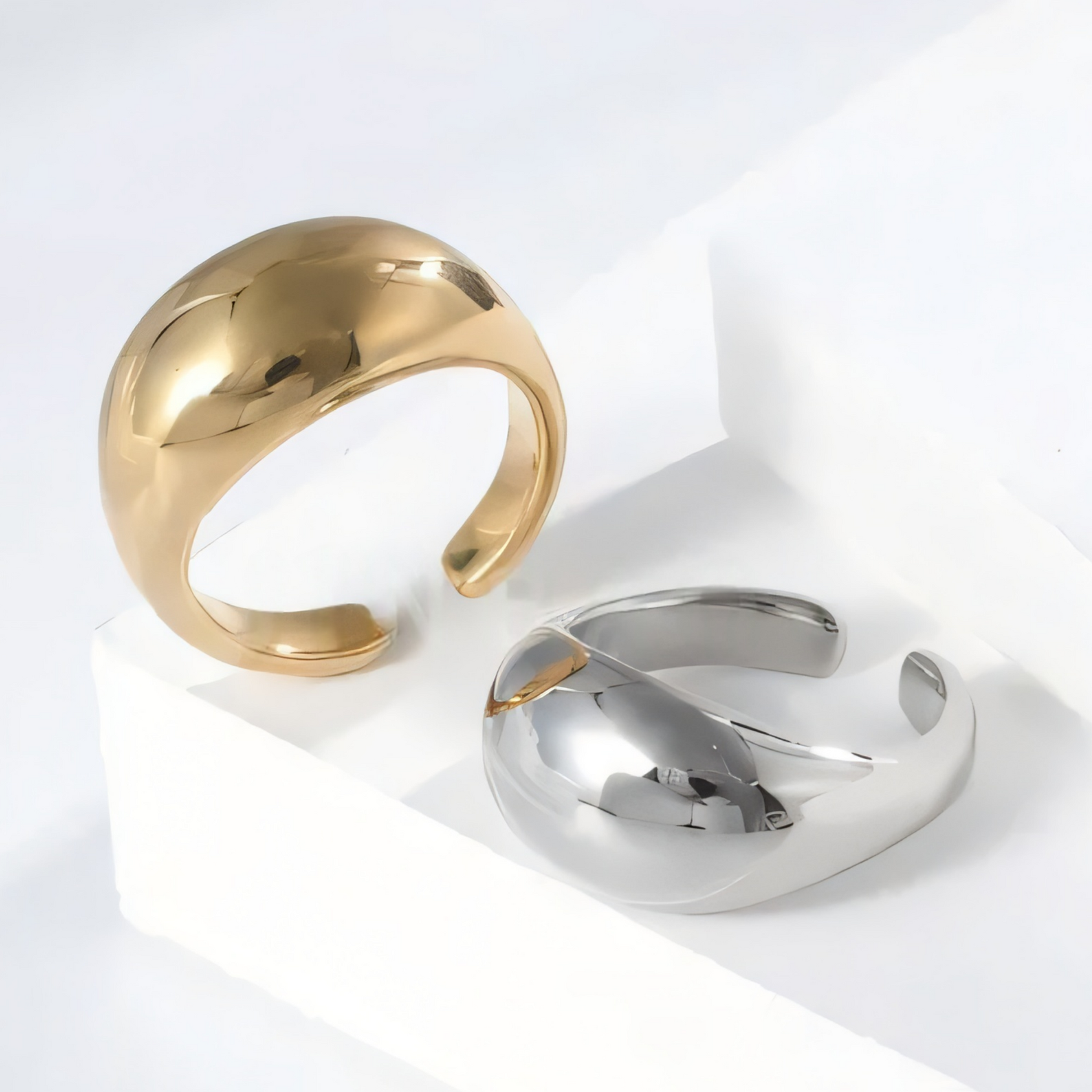 Metallic Gloss Smooth Stainless Steel Ring Women's Delicate Band | G00714