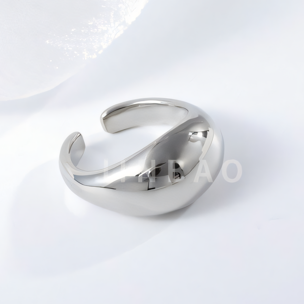Metallic Gloss Smooth Stainless Steel Ring Women's Delicate Band | G00714