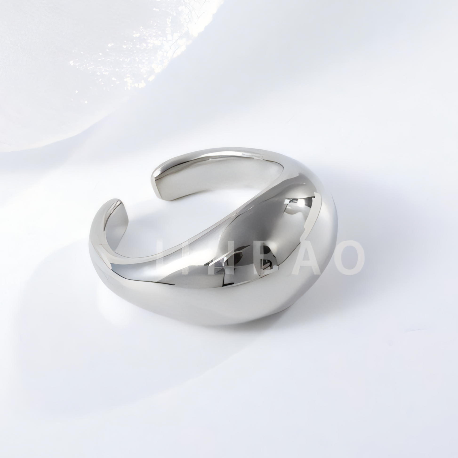 Metallic Gloss Smooth Stainless Steel Ring Women's Delicate Band | G00714
