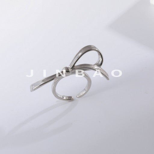 Minimalist Bowknot Stainless Steel Ring Women's Elegant Fashion Band | G004948