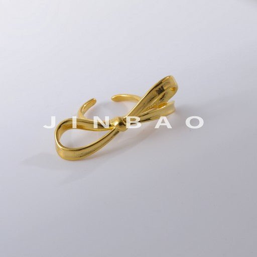 Minimalist Bowknot Stainless Steel Ring Women's Elegant Fashion Band | G004948