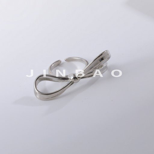 Minimalist Bowknot Stainless Steel Ring Women's Elegant Fashion Band | G004948