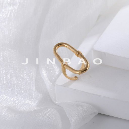 Minimalist Chain Link Stainless Steel Ring Modern Elegant Style Women Ring | G003836