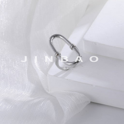 Minimalist Chain Link Stainless Steel Ring Modern Elegant Style Women Ring | G003836