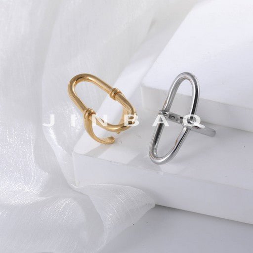 Minimalist Chain Link Stainless Steel Ring Modern Elegant Style Women Ring | G003836
