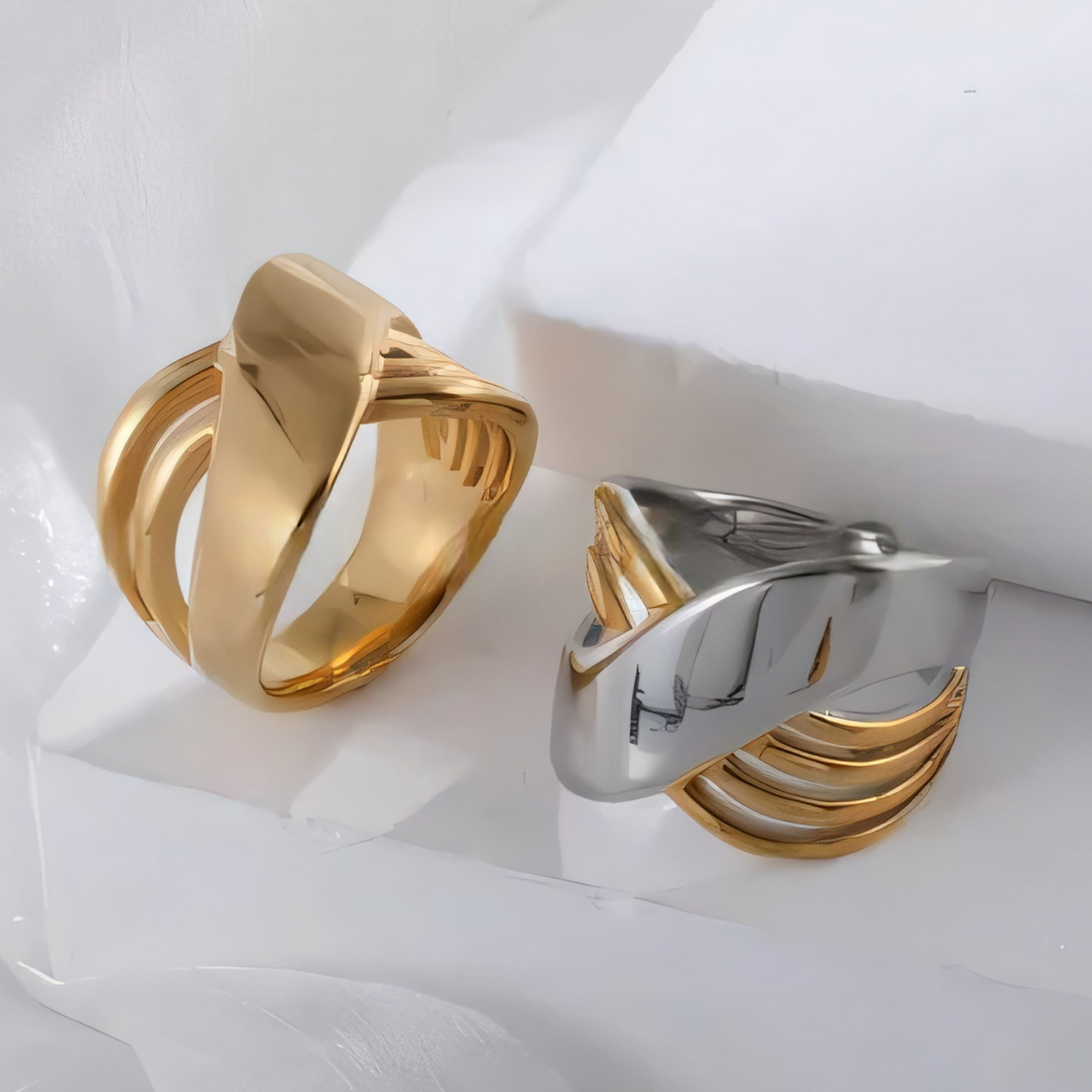 Minimalist Interwoven Design Ring Women's Stainless Steel Ring | ML0146