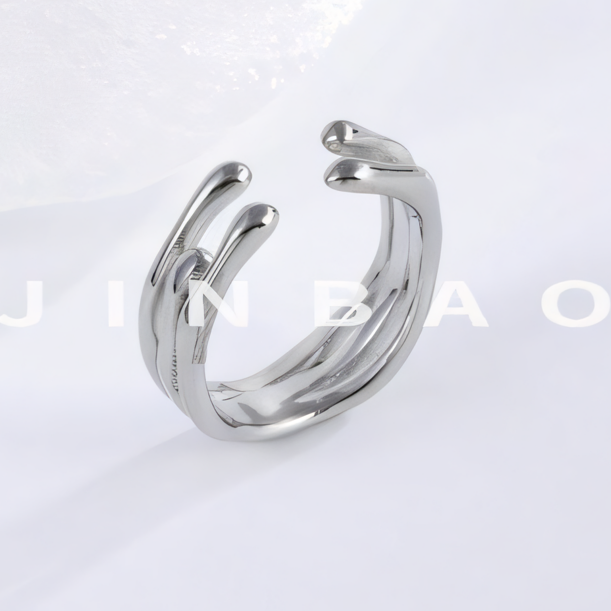 Minimalist Open Cuff Ring Stainless Steel Sleek Design for Women | N001381