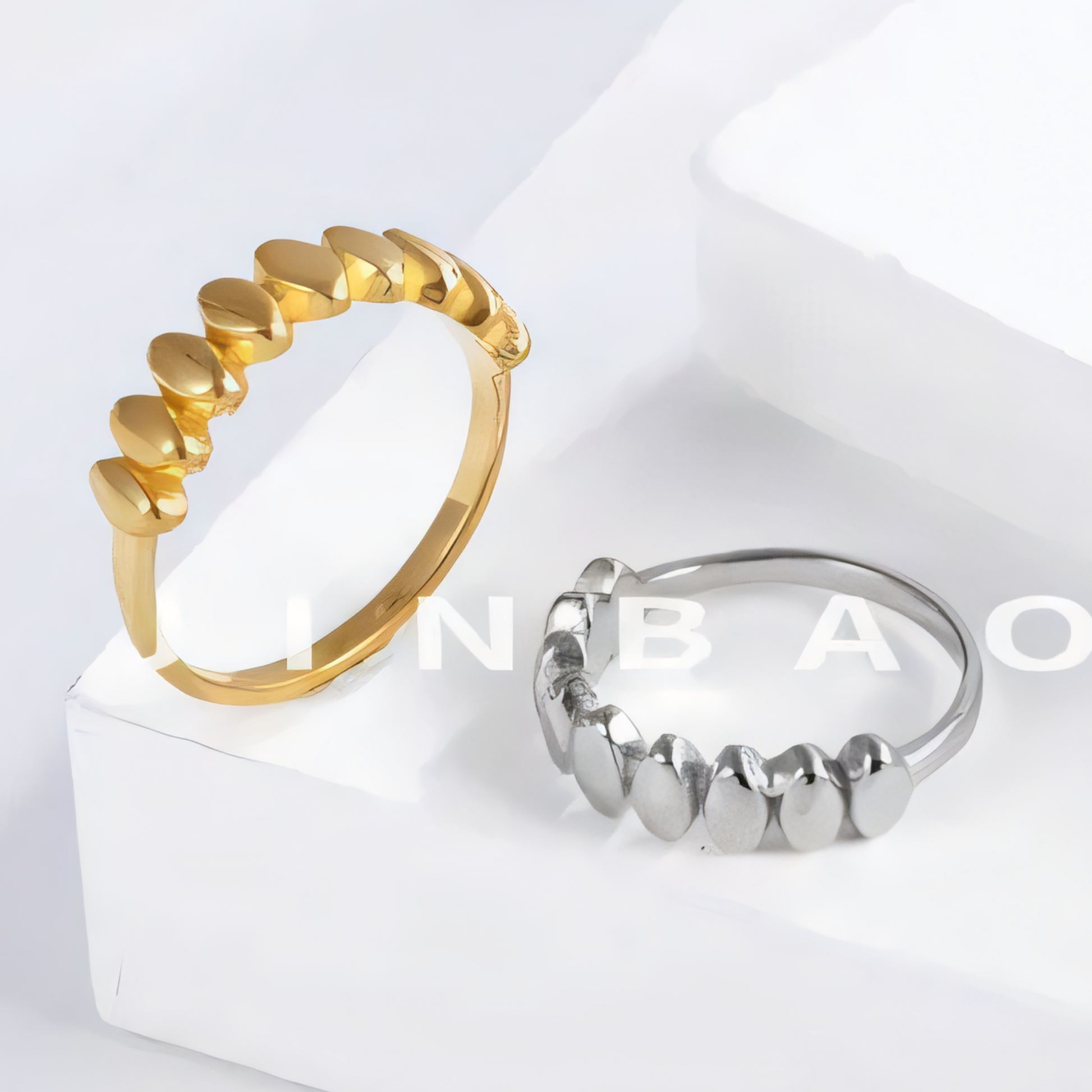 Minimalist Ripple Design Light Luxury Stainless Steel Women's Ring | N001501