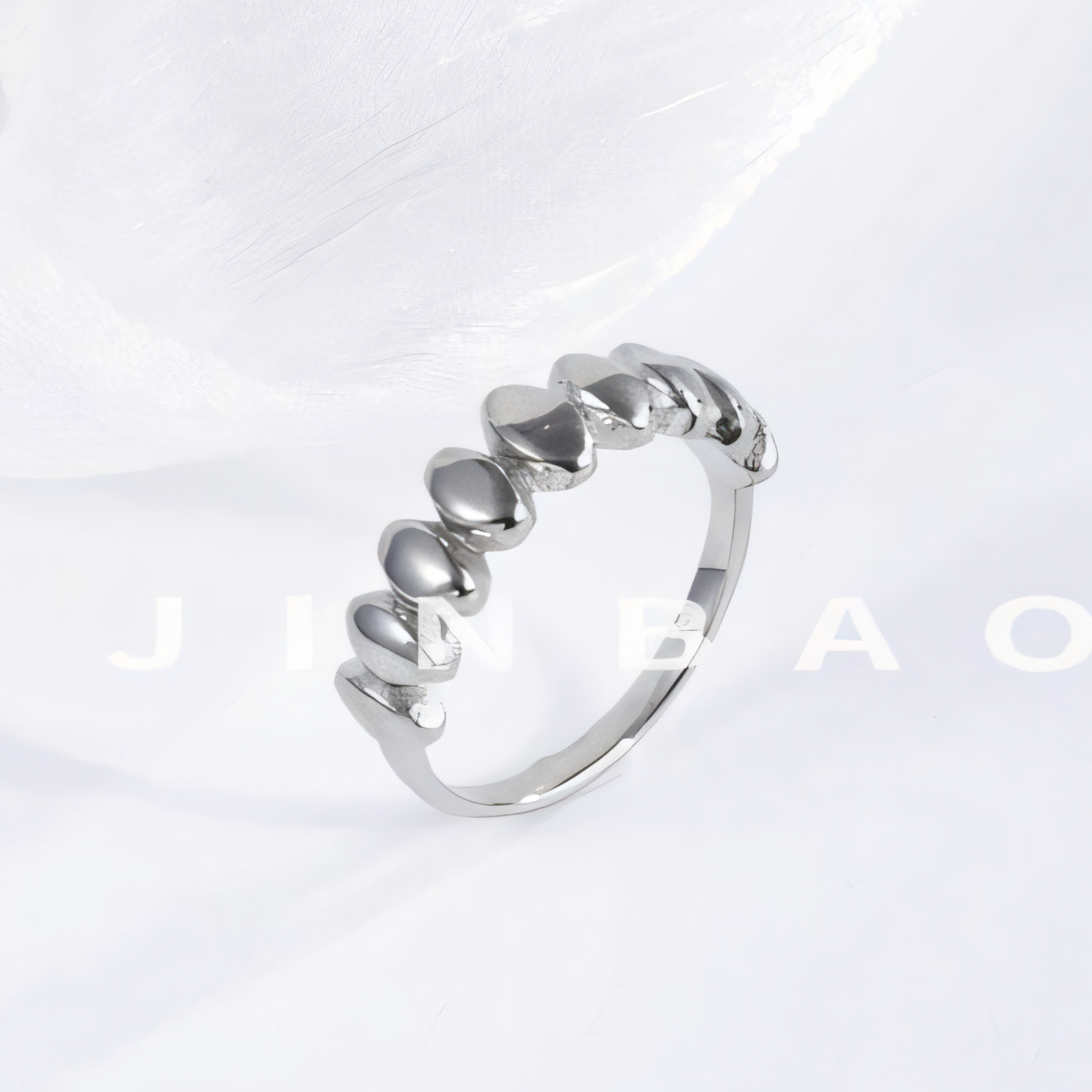 Minimalist Ripple Design Light Luxury Stainless Steel Women's Ring | N001501