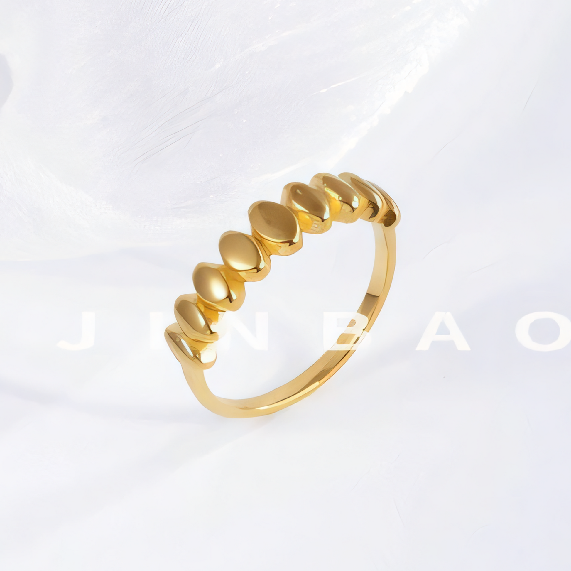 Minimalist Ripple Design Light Luxury Stainless Steel Women's Ring | N001501