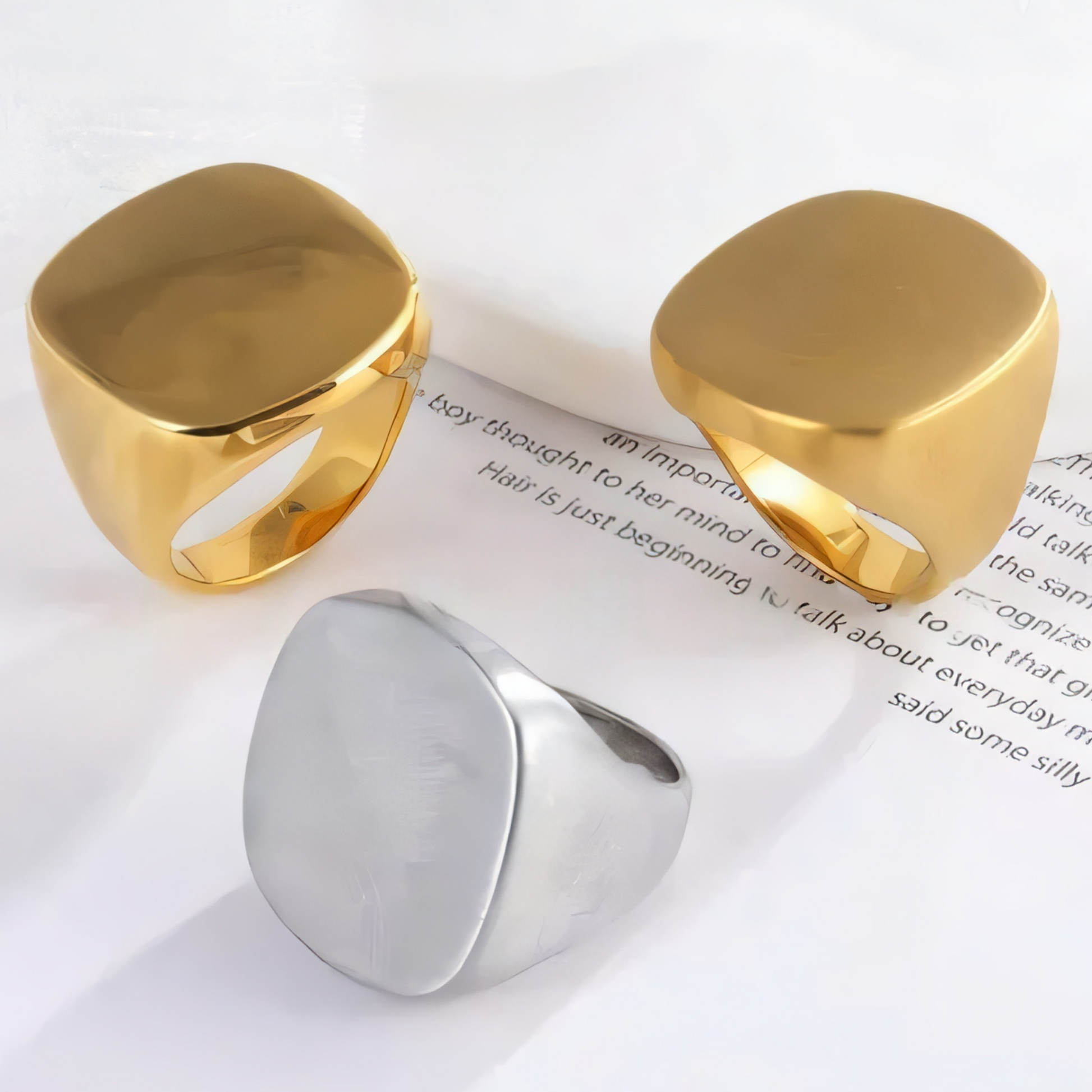 Minimalist Square Stainless Steel Ring for Men | ML080