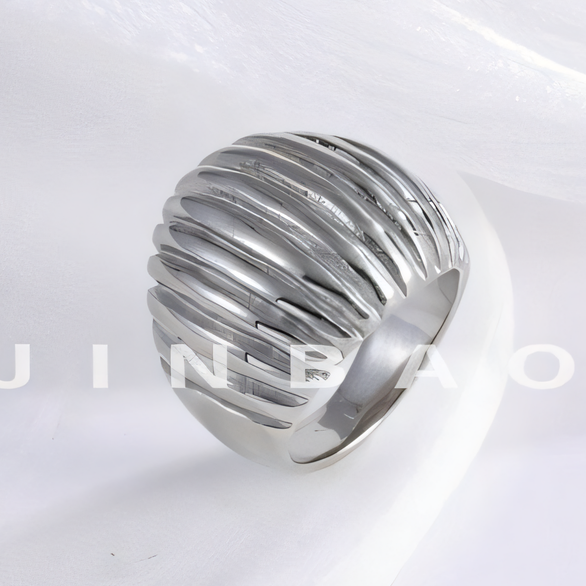 Minimalist Stainless Steel Ripple Ring Classic Fashion Women Ring | G00341