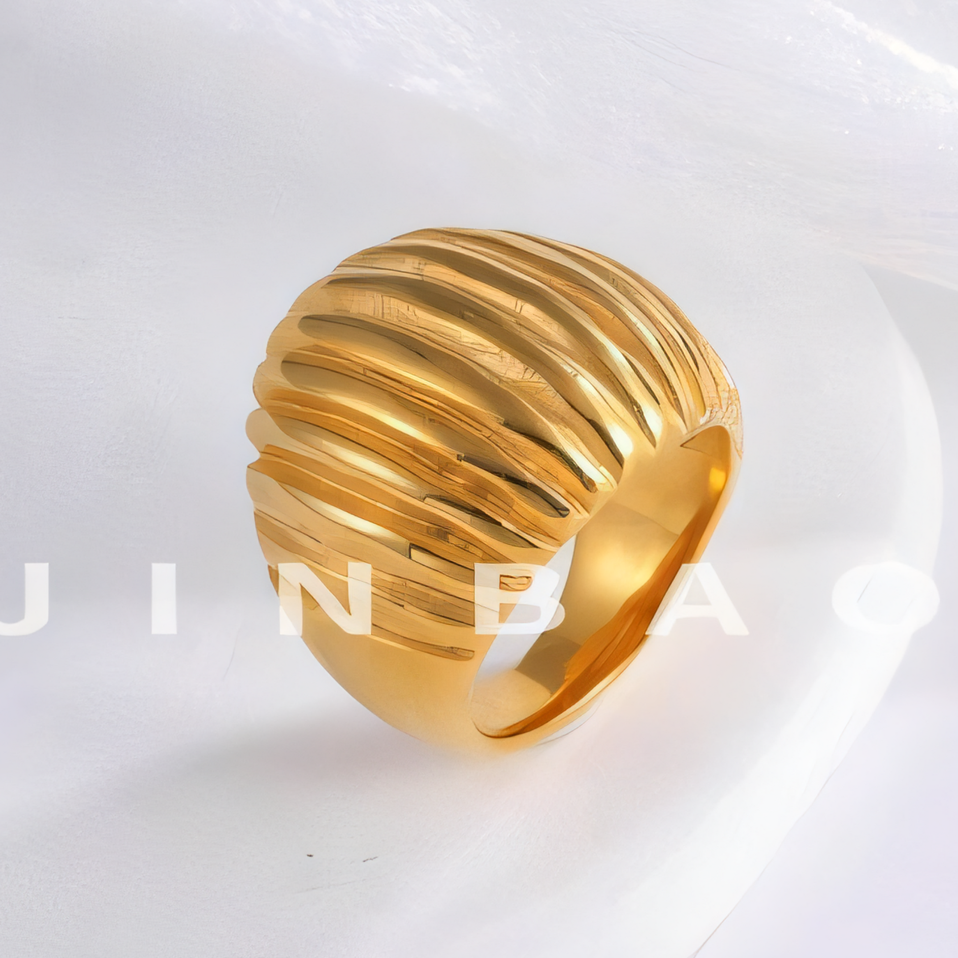 Minimalist Stainless Steel Ripple Ring Classic Fashion Women Ring | G00341