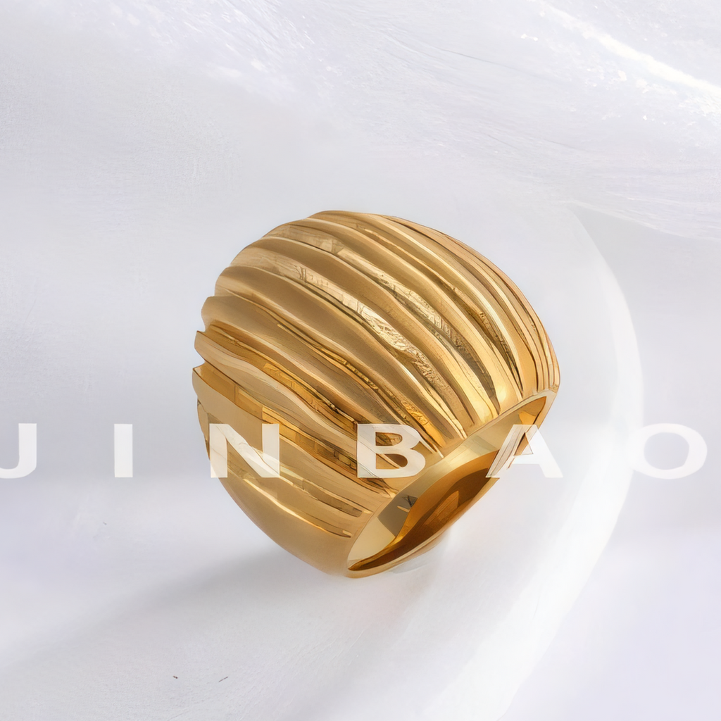 Minimalist Stainless Steel Ripple Ring Classic Fashion Women Ring | G00341