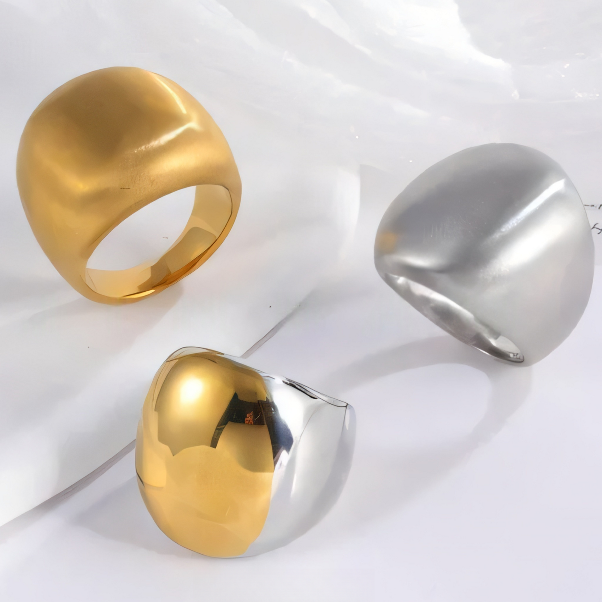 Minimalist Stainless Steel Smooth Dome Ring Classic Fashion Unisex Ring | ML048