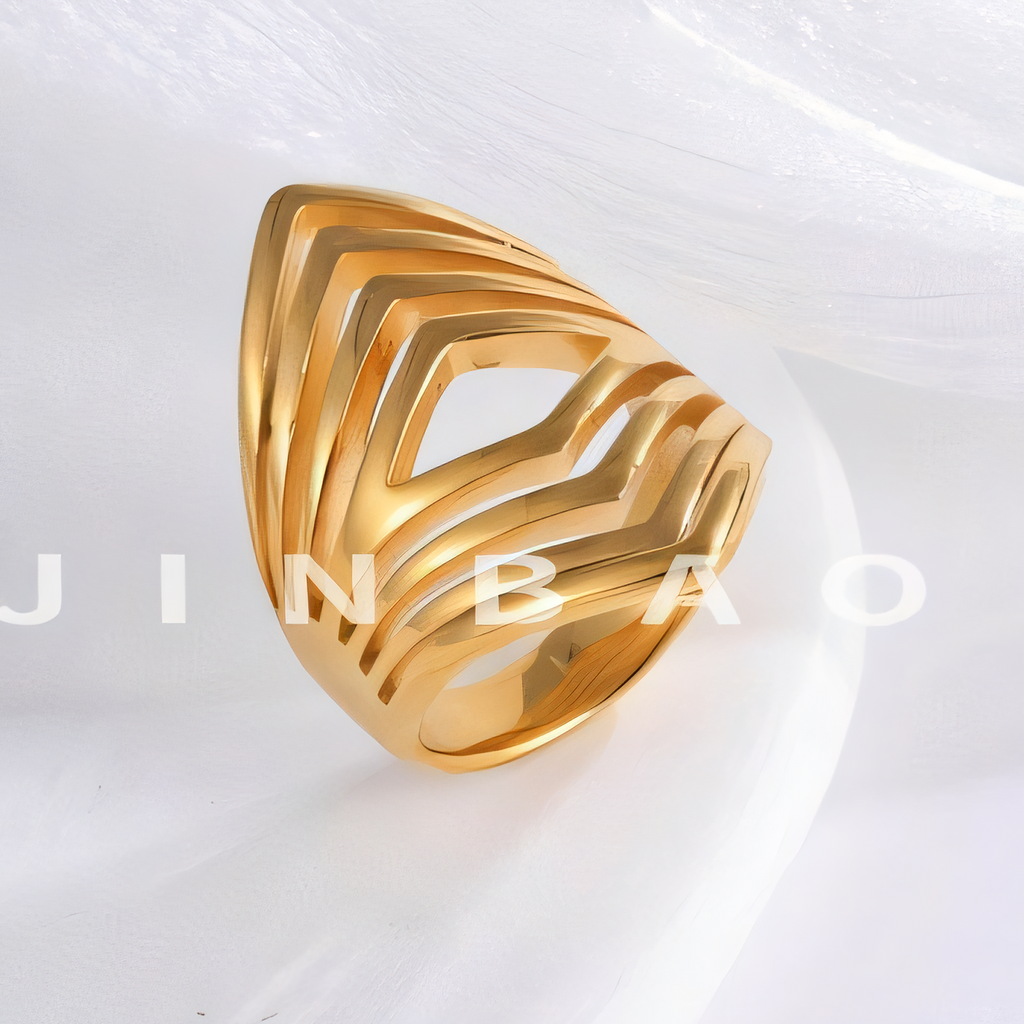 Minimalist Stripe Stainless Steel Ring Golden and Silver Design for Women | DZ448