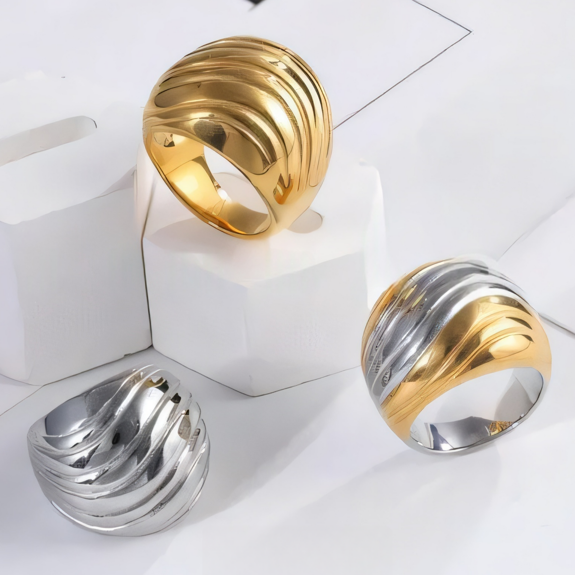 Minimalist Swirl Design Stainless Steel Ring for Women | ML037
