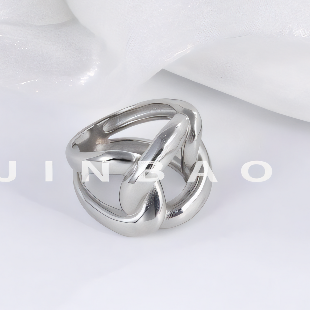 Minimalist Twisted Knot Stainless Steel Ring Vintage Style Unisex Ring | N003231