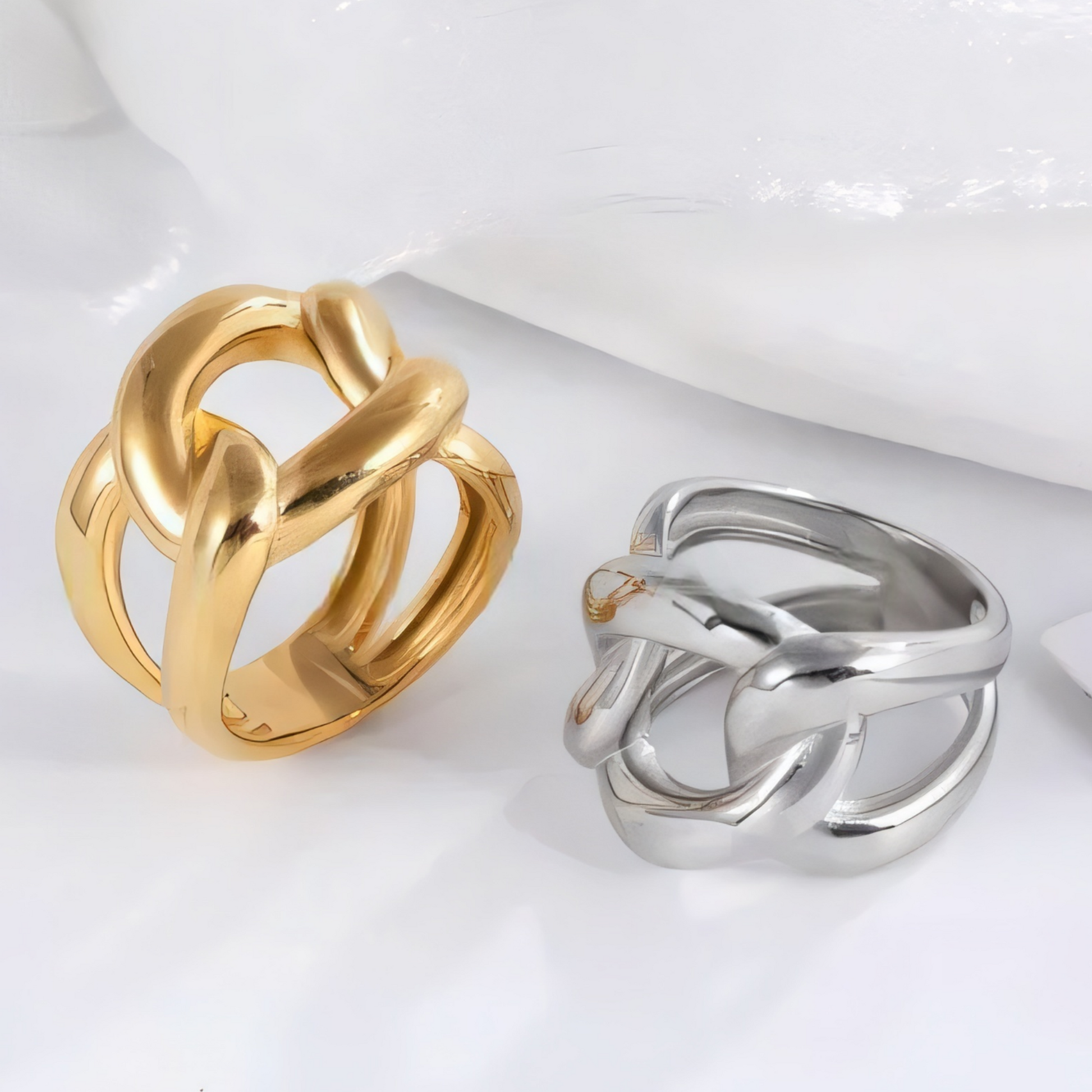 Minimalist Twisted Knot Stainless Steel Ring Vintage Style Unisex Ring | N003231
