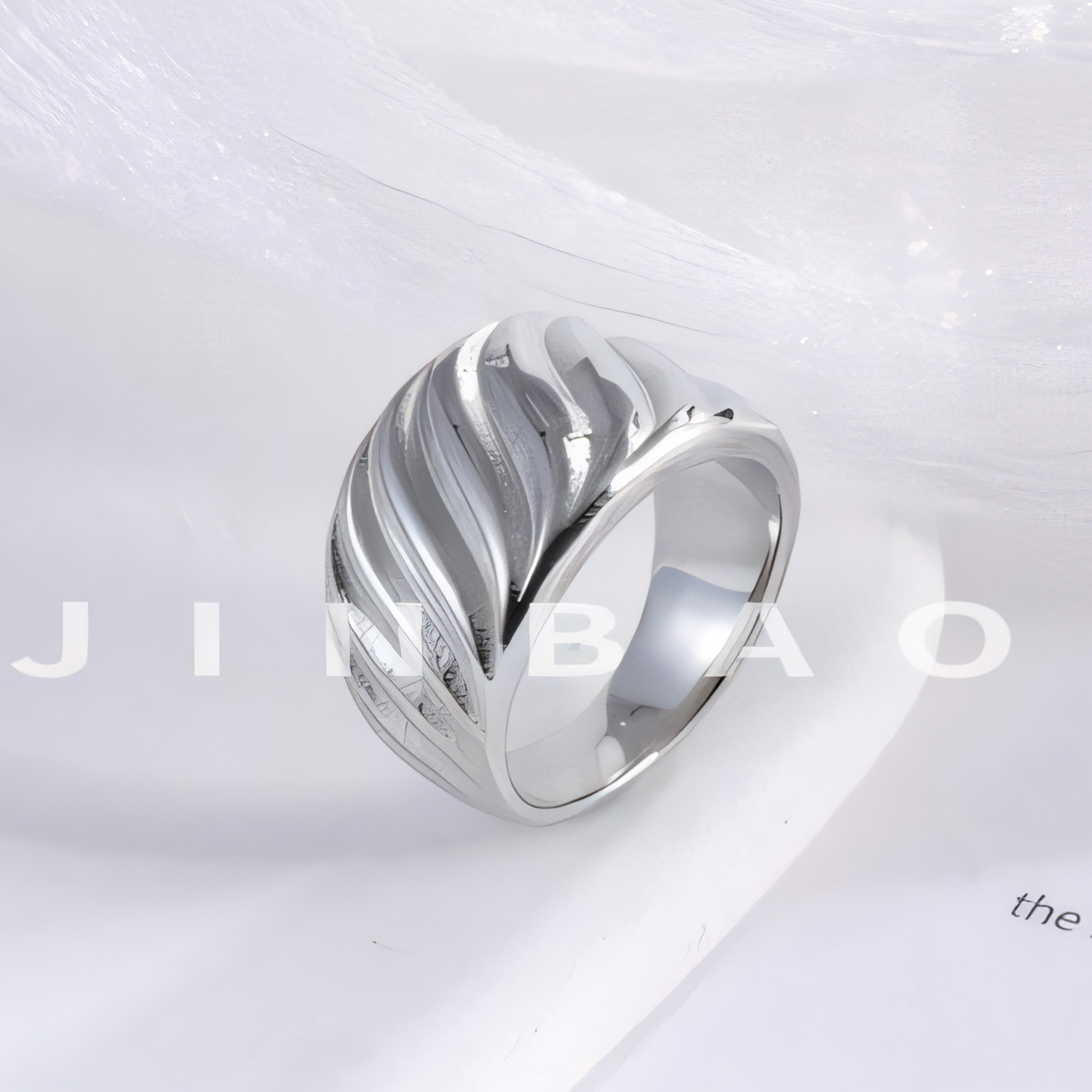 Minimalist Wave Ring Women's Two-Tone Gold & Silver Stainless Steel Ring | G00643