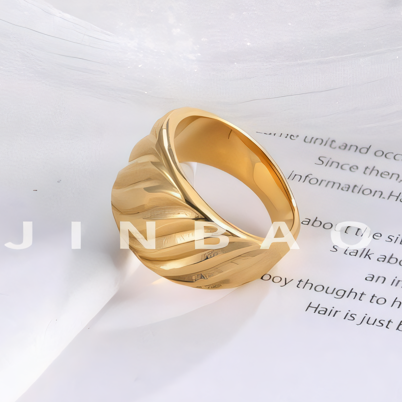 Minimalist Wave Ring Women's Two-Tone Gold & Silver Stainless Steel Ring | G00643