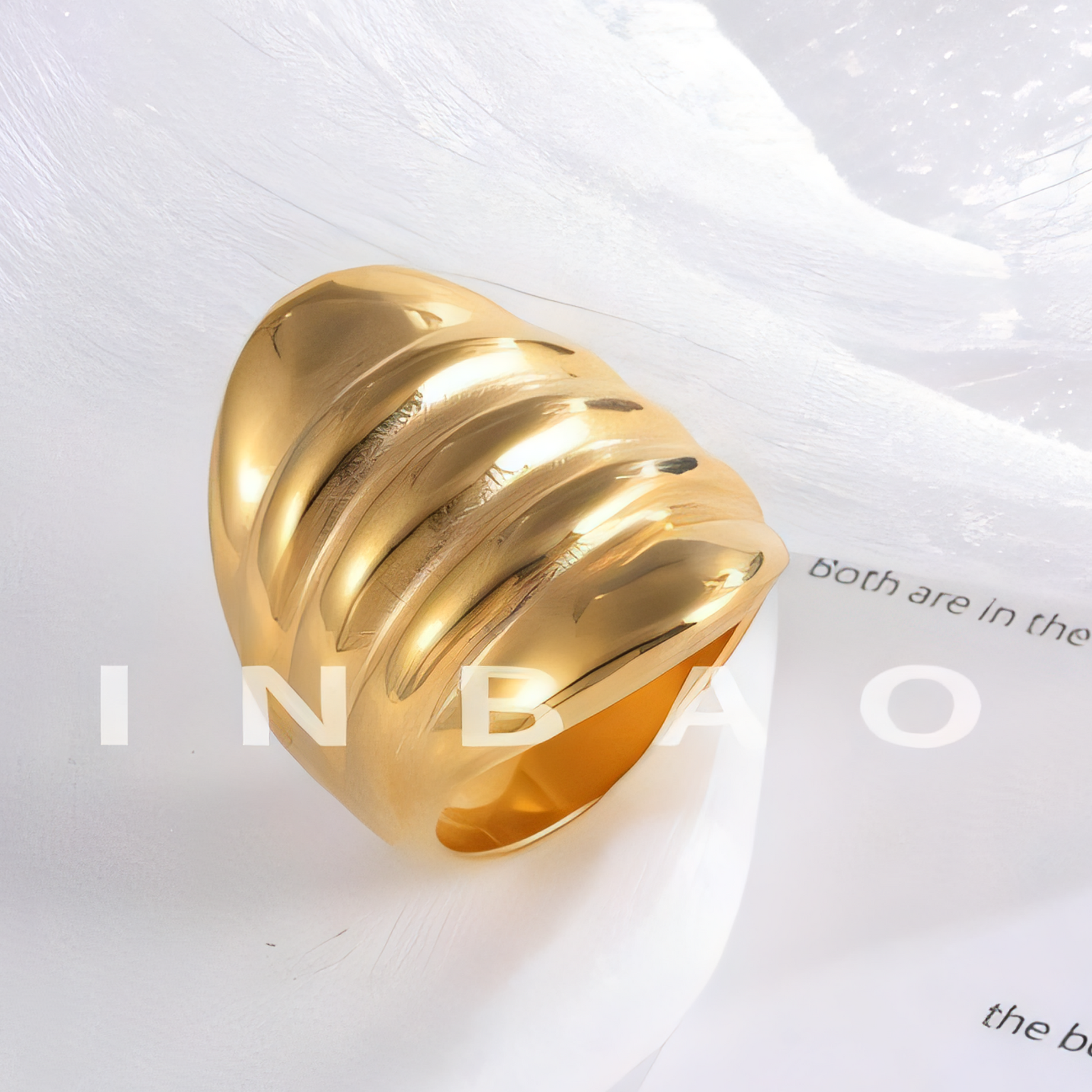 Minimalist Wavy Design Stainless Steel Ring Golden and Silver Styles for Women | G00717G