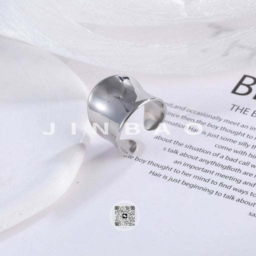 【单款-2】Minimalist Wide Band Stainless Steel Ring for Women | G00731