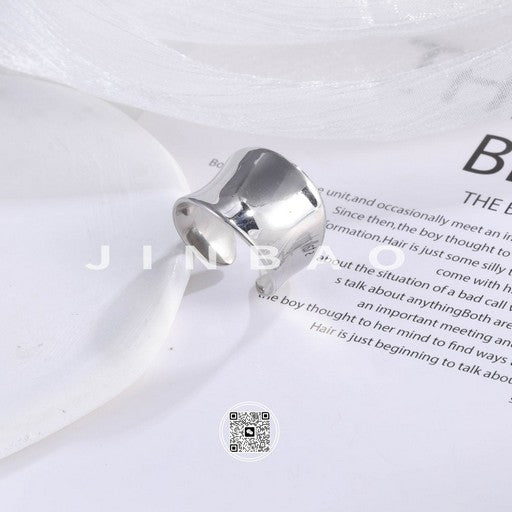 【单款-2】Minimalist Wide Band Stainless Steel Ring for Women | G00731