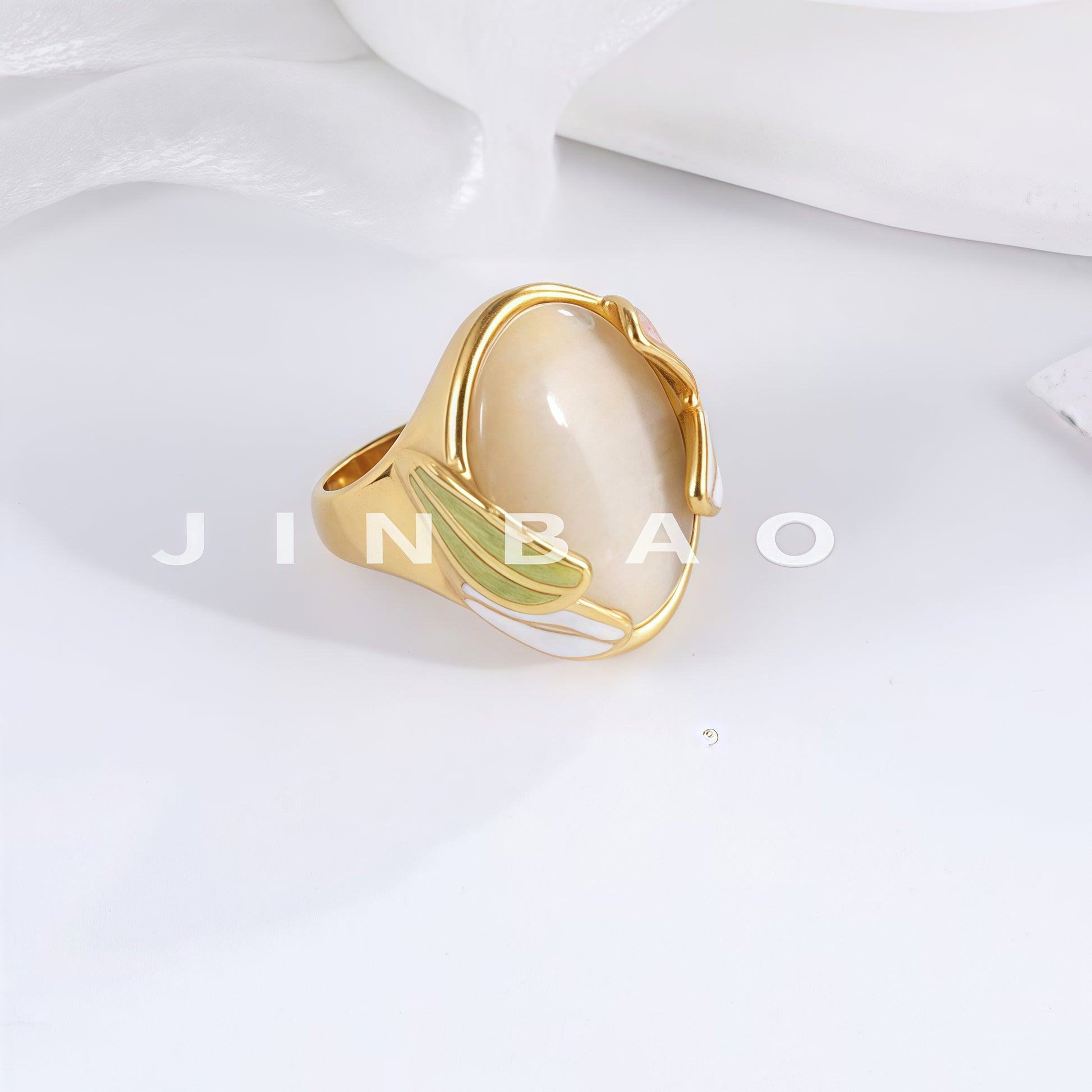 Modern Colorful Gemstone Stainless Steel Ring for Women | G004469