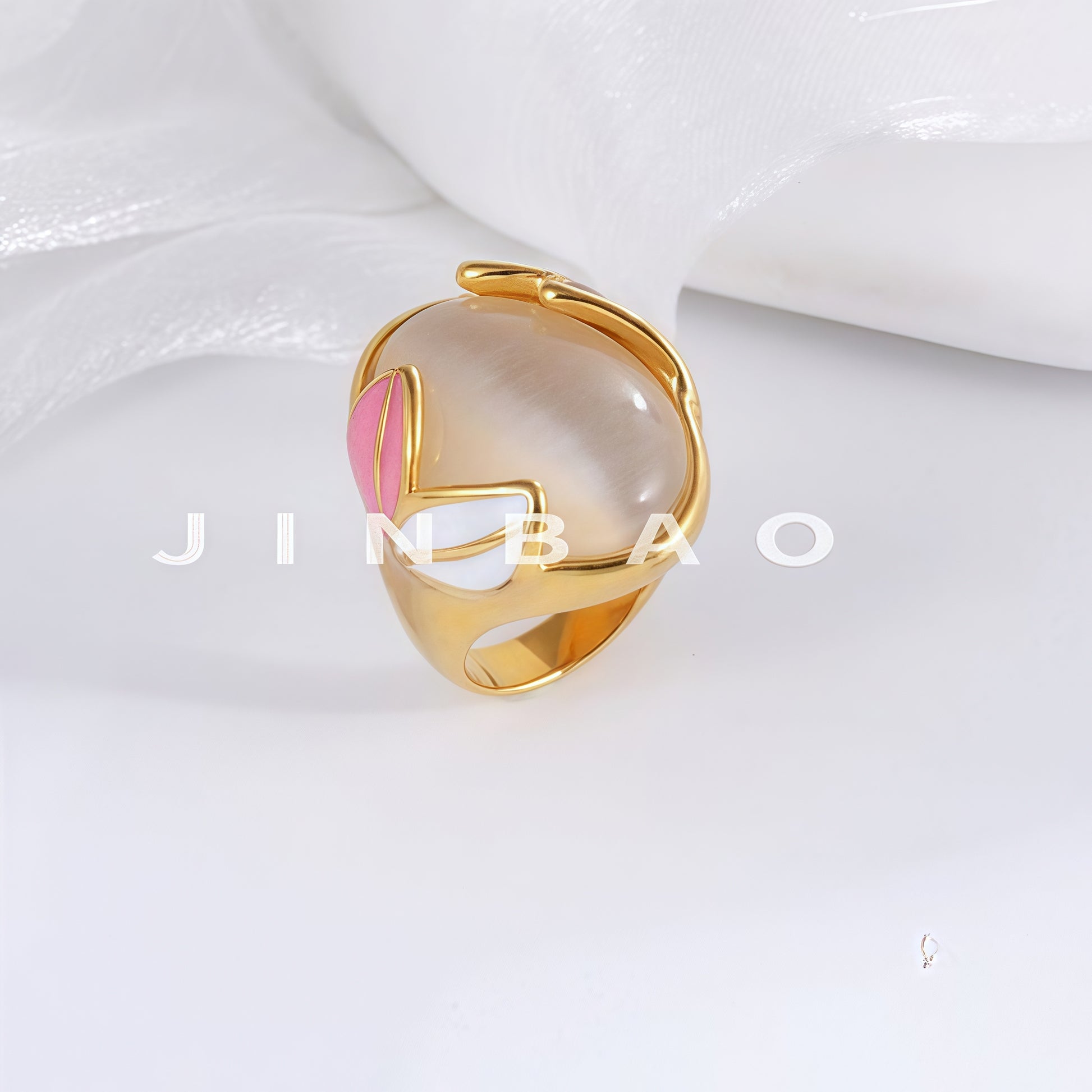 Modern Colorful Gemstone Stainless Steel Ring for Women | G004469