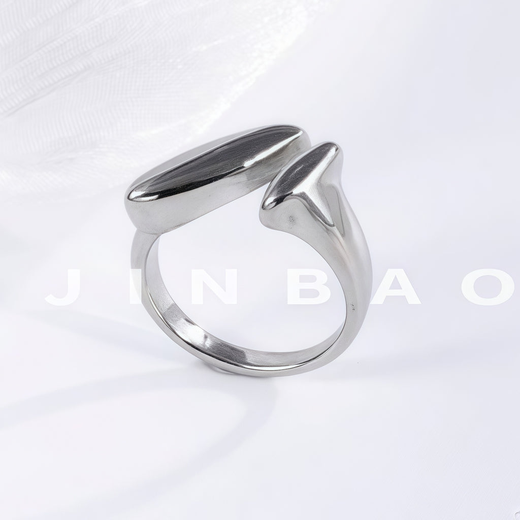 Modern Creative Stainless Steel Split Ring Women's Ring | N001047