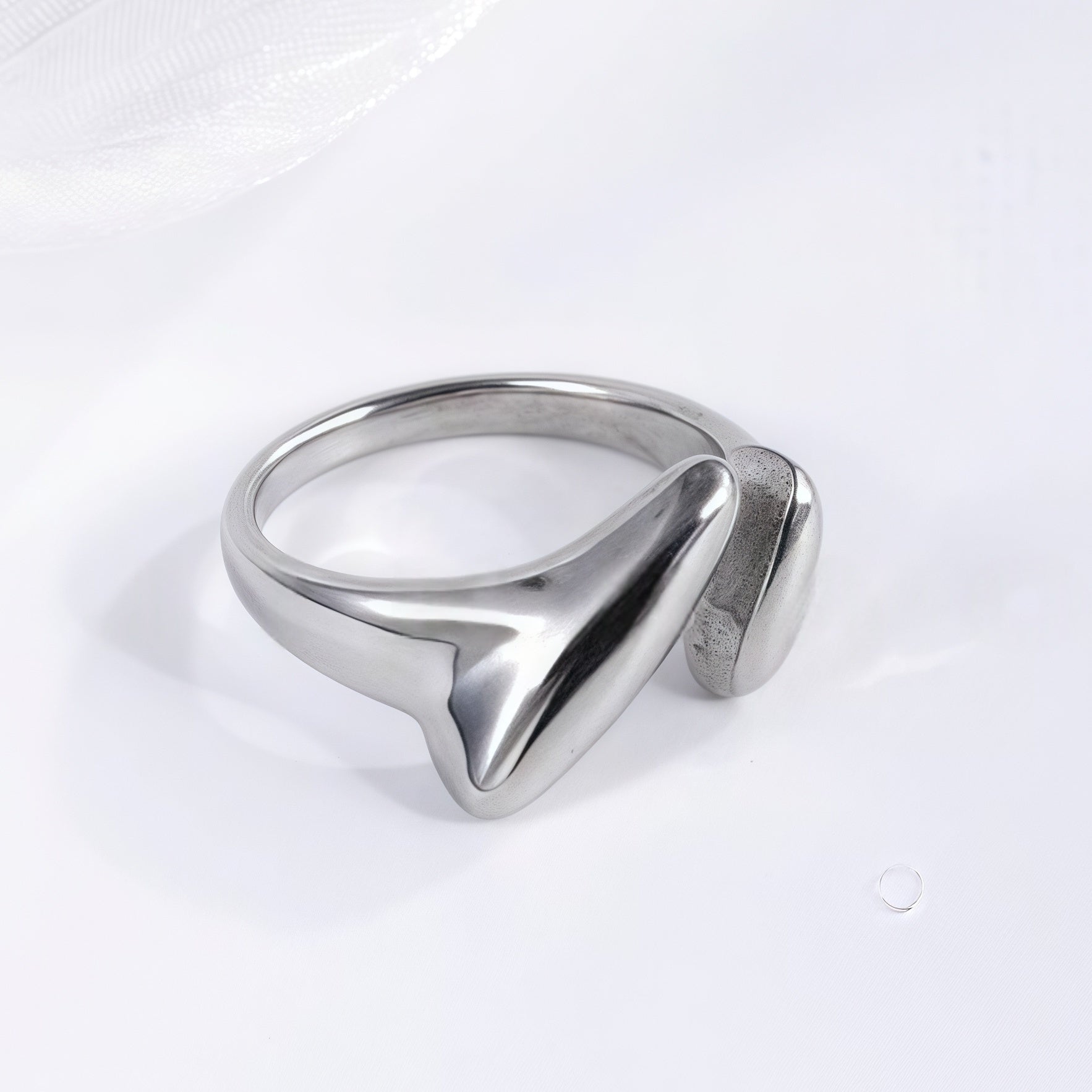 Modern Creative Stainless Steel Split Ring Women's Ring | N001047