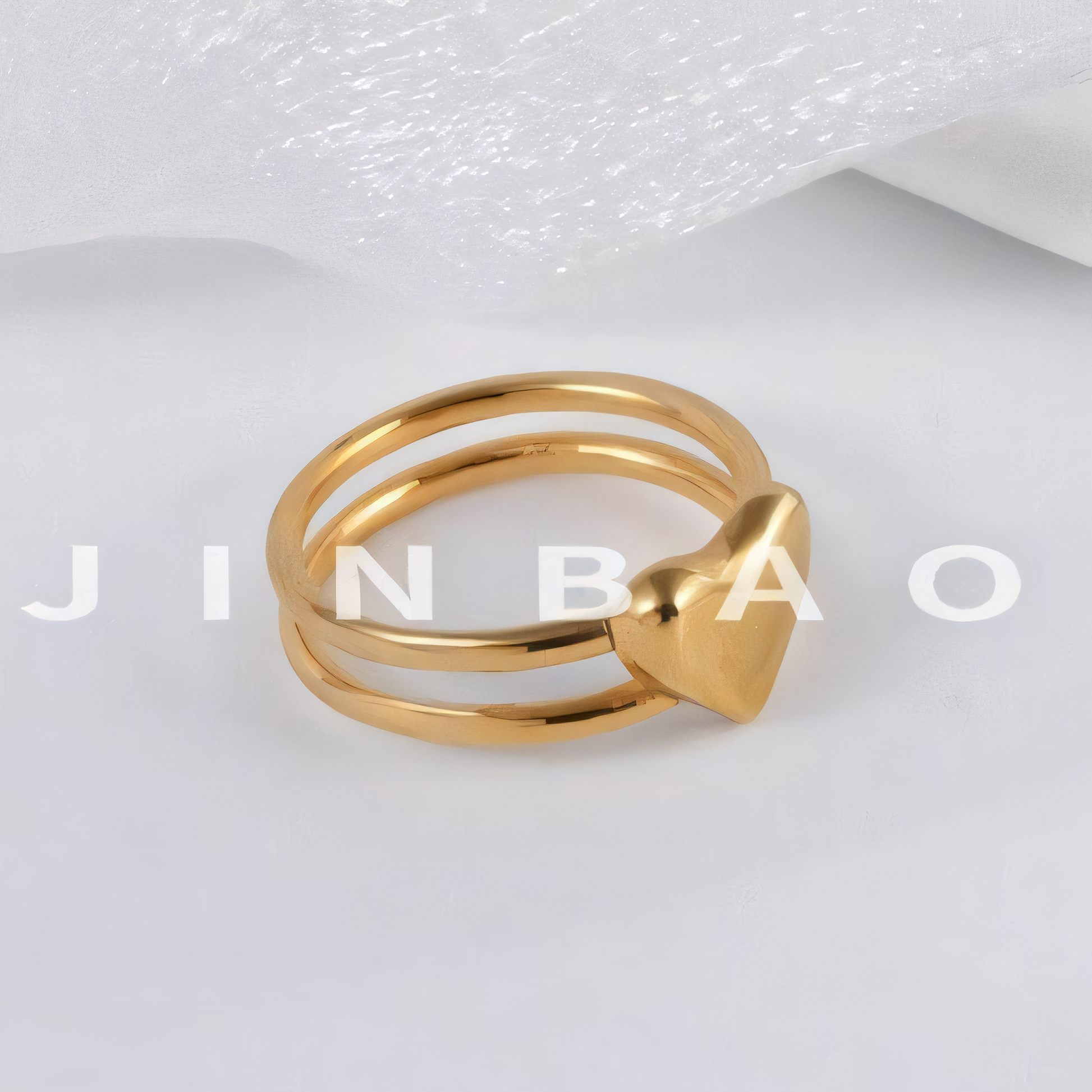 Modern Heart Design Stainless Steel Ring Simple and Fashionable for Women | N00634