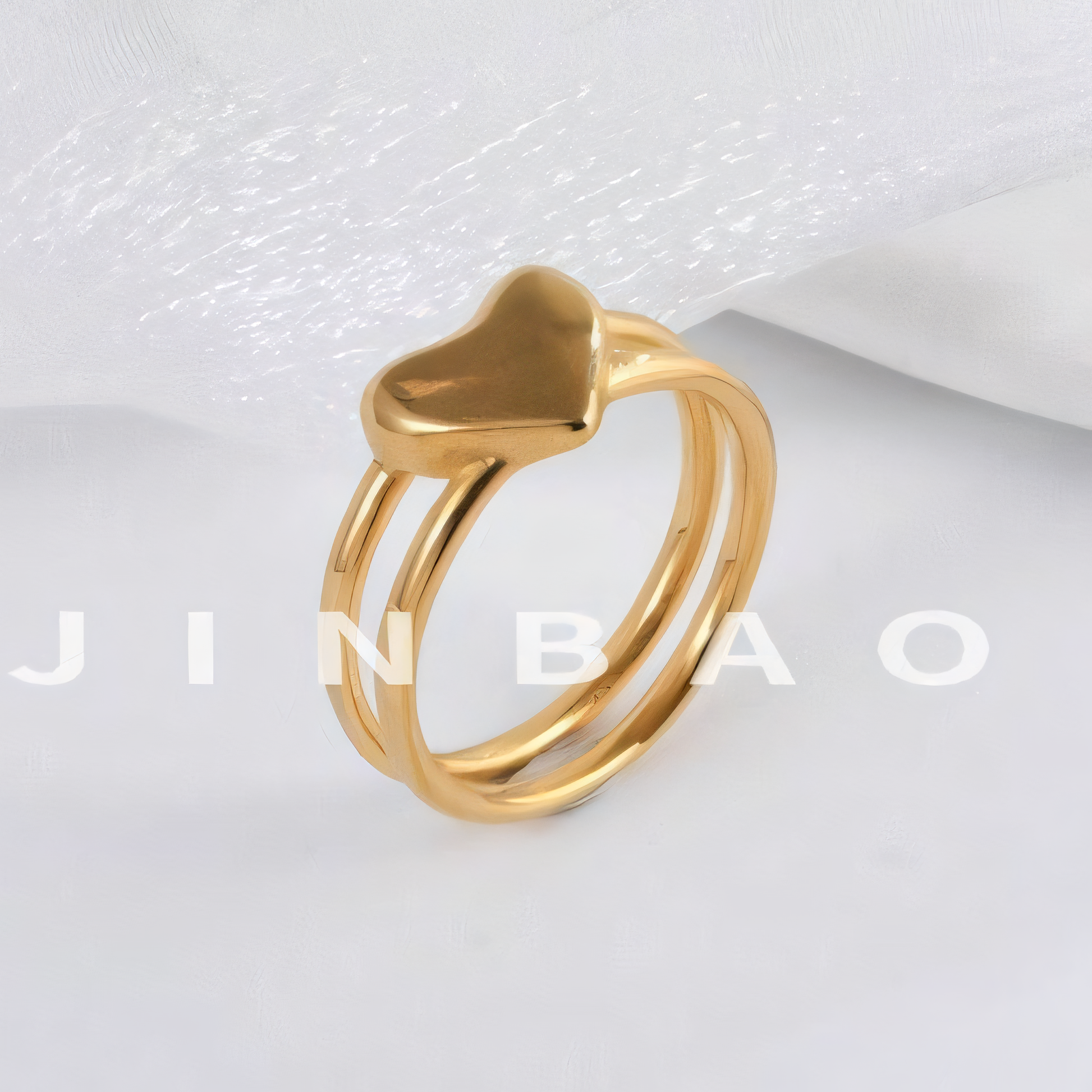 Modern Heart Design Stainless Steel Ring Simple and Fashionable for Women | N00634